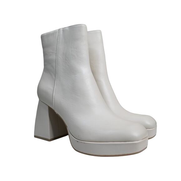Dolce Vita Womens 10 Ulyses Platform Bootie in Ivory Leather NEW - Picture 2 of 10
